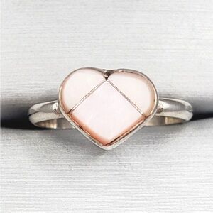 Mother Of Pearl 925 Sterling Silver Heart Ring